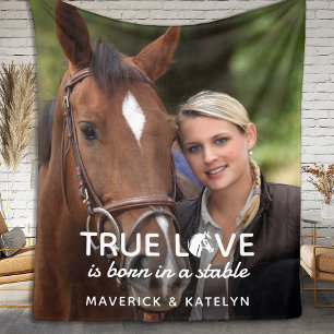 Horse Lover Äkta kärlek Stable Anpassningsbar Equi Fleecefilt
