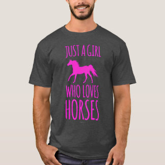 Horse Lover, bara en flicka som Kärlek hästar roli T Shirt