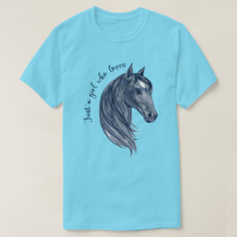 Horse Lover, bara en flicka som Kärlek hästar T Shirt