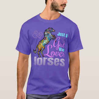 Horse Lover bara en flicka som Kärlek Horses Rid r T Shirt