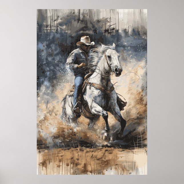 Horse Lover Cowboy Western Art Poster (Framsidan)