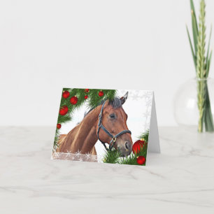 Horse Lover Equestrian Cute Pony God jul Helgkort