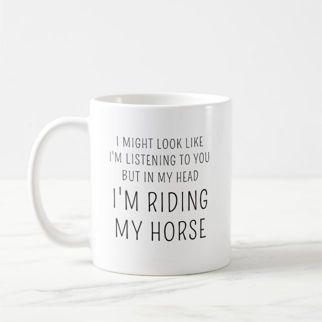 Horse Lover Equestrian Gift Funny, eget namn Kaffemugg (Vänster)