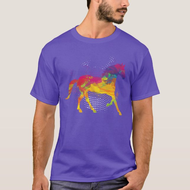 Horse Lover Equestrian Horse Jockey Fläkt Polygon  T Shirt (Framsida)