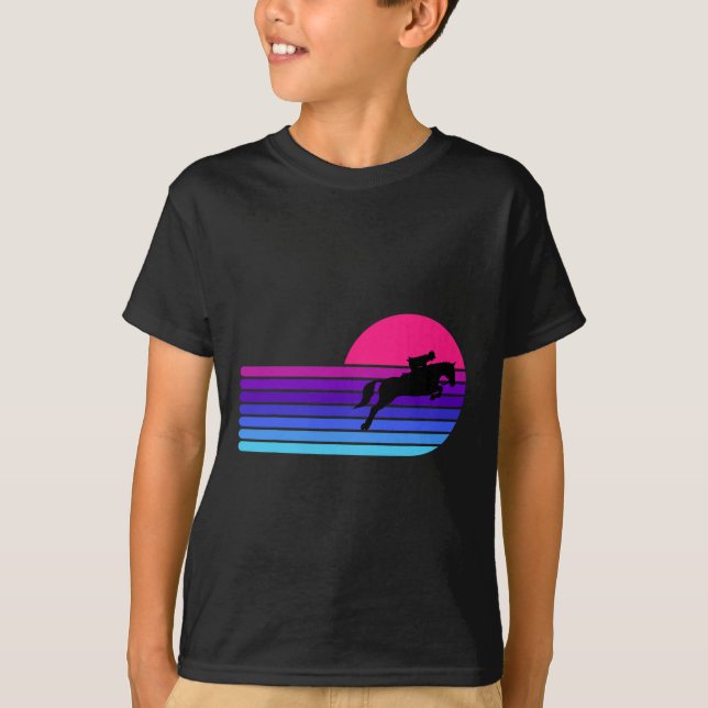 Horse Lover  Equestrian Retro Sol T Shirt (Framsida)