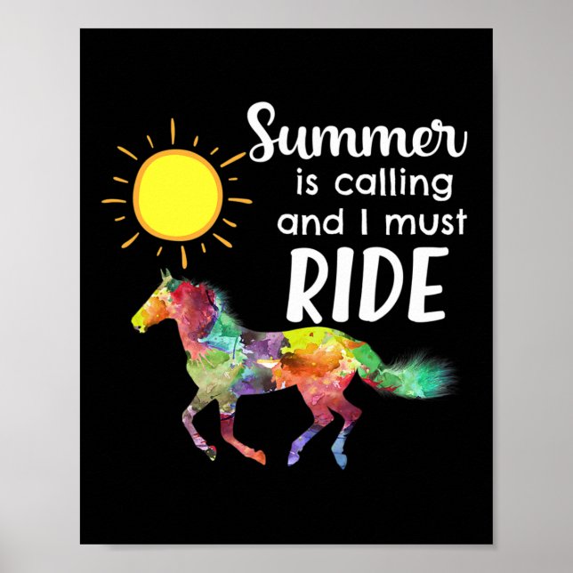 Horse Lover Equestrian  Summer Vac Poster (Framsidan)