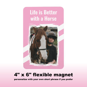 Horse Lover fotovit rosa Magnet