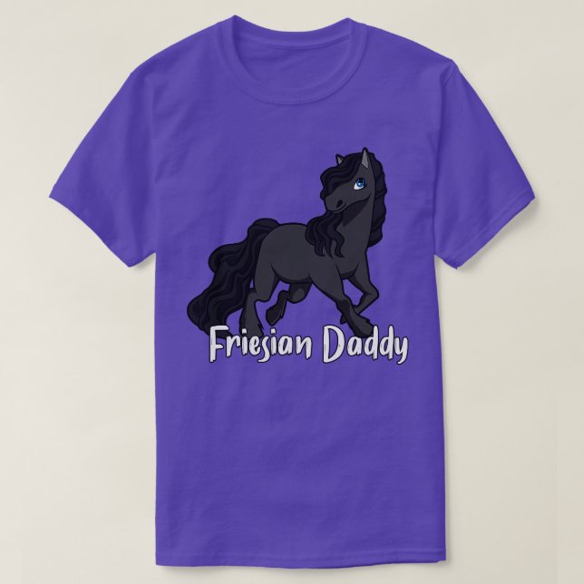 Horse Lover Friesian Pappa T Shirt (Design framsida)
