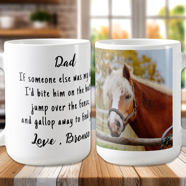 Horse Lover Funny Equestrian Anpassningsbar Photo Kaffemugg (Skapare uppladdad)
