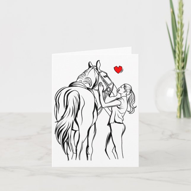 Horse Lover Girl  Kort (Framsida)
