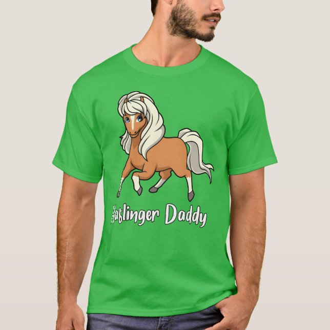Horse Lover Haflinger-pappa-vän T Shirt (Framsida)