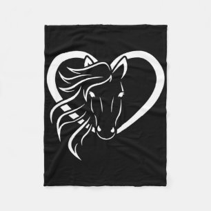 Horse Lover Heart Western Cowgirl Fleecefilt