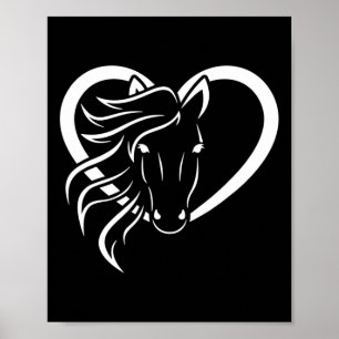 Horse Lover Heart Western Cowgirl Poster