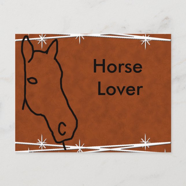 Horse Lover Horse Head Vykort (Framsida)
