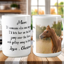 Horse Lover Horse Mamma Anpassningsbar Equestrian  Kaffemugg