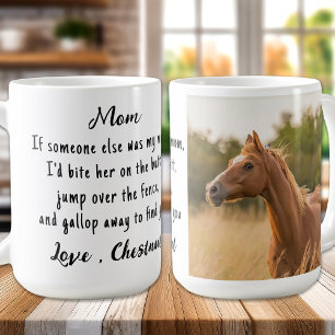 Horse Lover Horse Mamma Anpassningsbar Equestrian  Kaffemugg