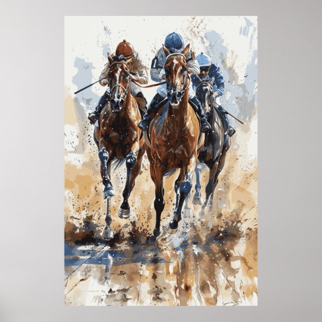 Horse Lover Horse Tävla Art Poster (Framsidan)
