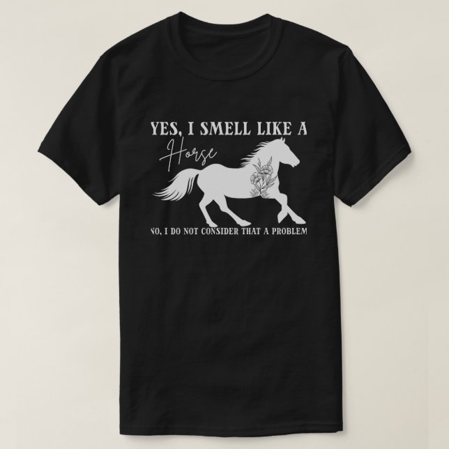 Horse Lover, ja, jag blöder som en häst, Horse Rid T Shirt (Design framsida)