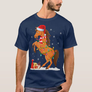 Horse Lover Julafton Ljus Santa Horse jul T Shirt