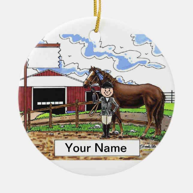 Horse Lover Julgransprydnad Keramik (Framsidan)