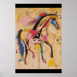 Horse Lover Kadinsky Stil Art Poster
