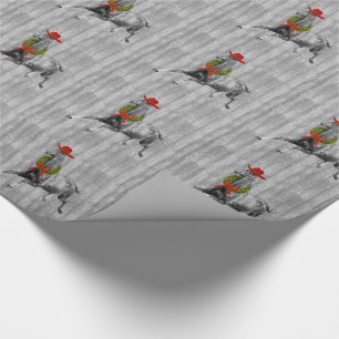 Horse Lover Land Westerna julbarn Wood Presentpapper