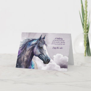 Horse Lover Lila Watercolor Journey Birthday Kort