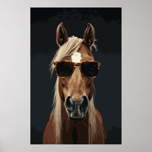 Horse Lover Lover Funny Selfie Photographic Art Po Poster (Framsidan)