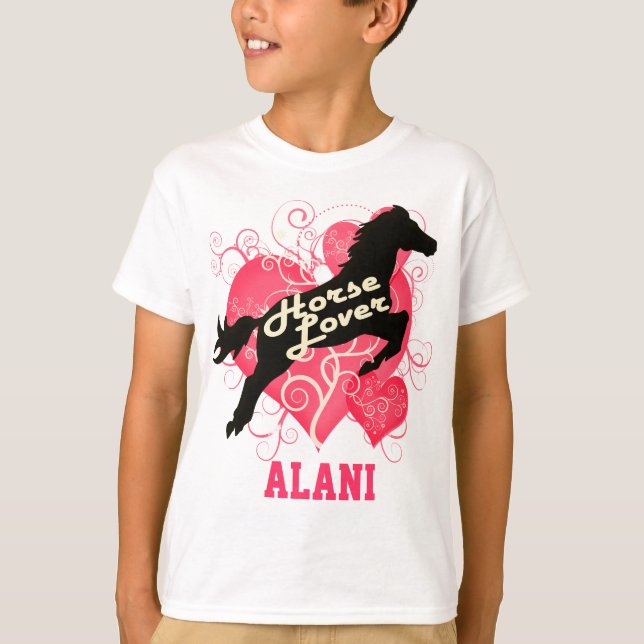 Horse Lover Personlig Alani T Shirt (Framsida)