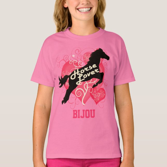 Horse Lover Personlig Bijou T-shirt (Framsida)
