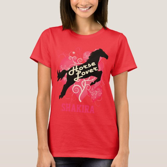 Horse Lover Personlig Shakira Customized Shirt T Shirt (Framsida)