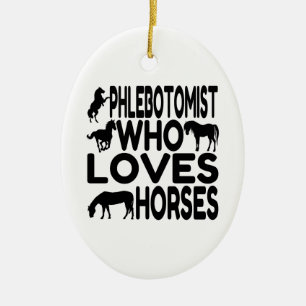 Horse Lover Phlebotomist Julgransprydnad Keramik
