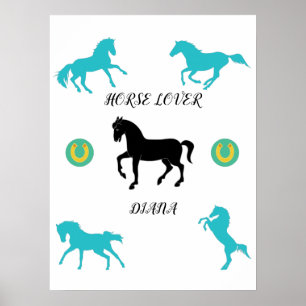 Horse Lover poster med personlig namn.