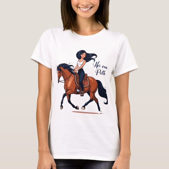 Horse Lover Riding T Shirt (Framsida)