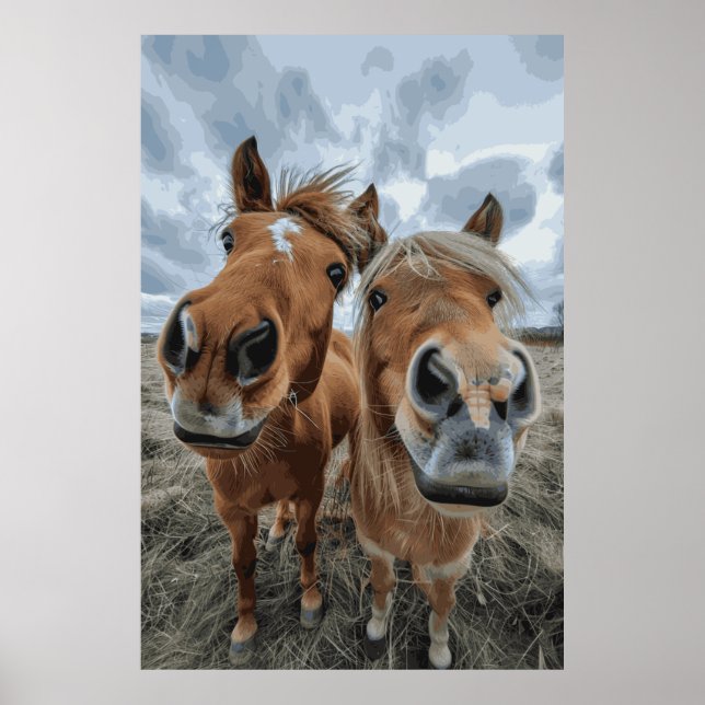 Horse Lover Selfie Art Poster (Framsidan)