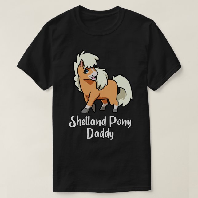 Horse Lover Shetland Pony Pappa T Shirt (Design framsida)