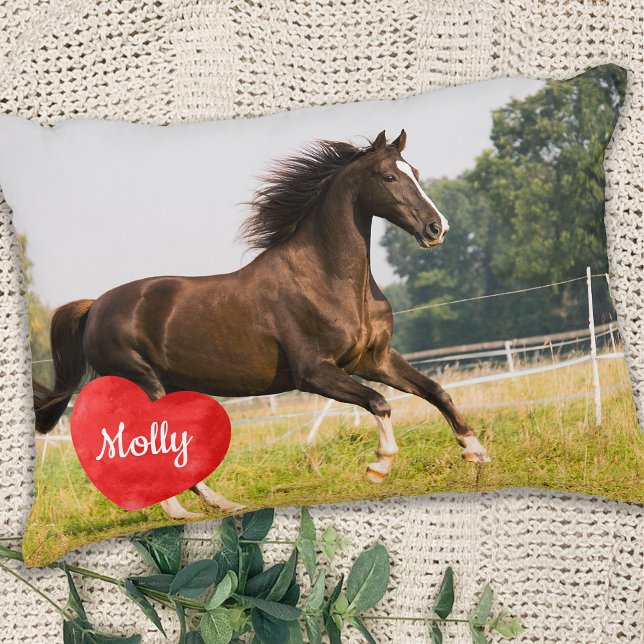Horse Lover Skapar ditt eget husfoto Prydnadskudde (Skapare uppladdad)
