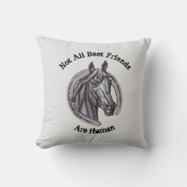 Horse Lover Vintage Animal Sketch Best Friend Kudde