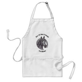 Horse Lover Vintage Animal Sketch med Horseshoe Förkläde