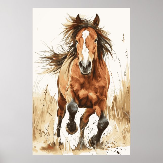 Horse Lover Watercolor Art Poster (Framsidan)