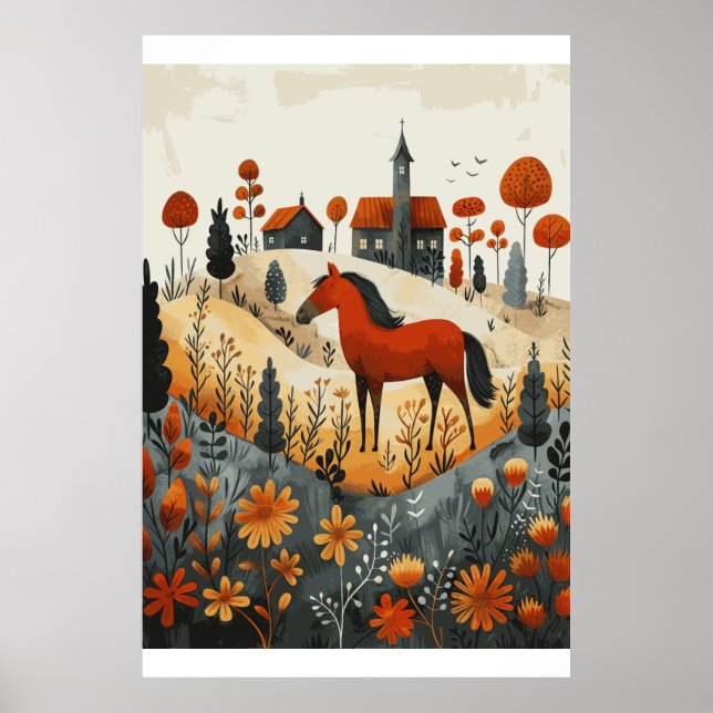 Horse Lover Watercolor Art Poster (Framsidan)