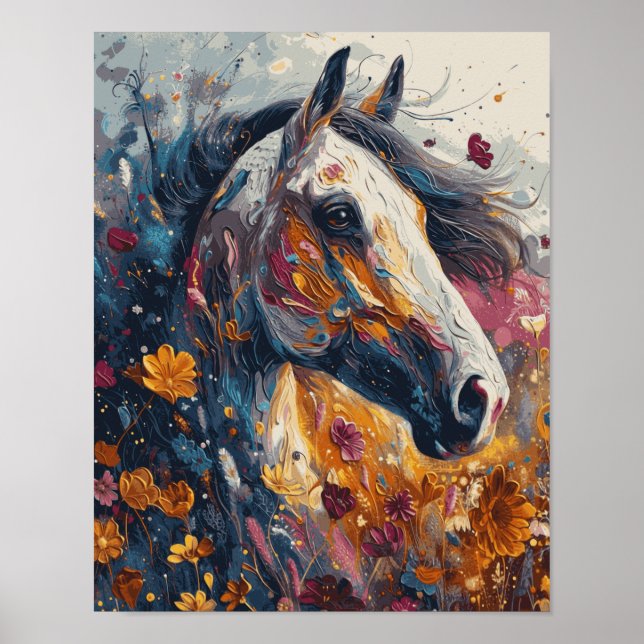Horse Lover Watercolor Art Poster för födelsedagen (Framsidan)