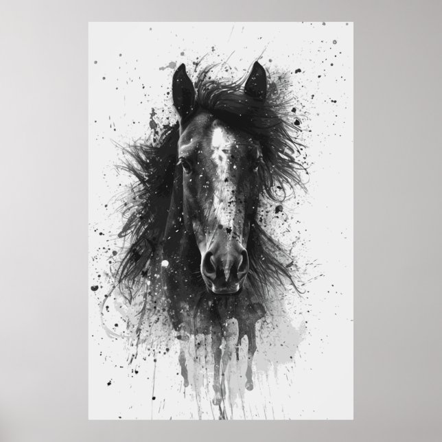 Horse Lover Watercolor Art Poster för födelsedagen (Framsidan)