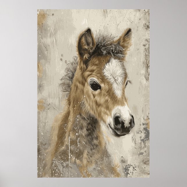Horse Lover Watercolor Art Poster för födelsedagen (Framsidan)