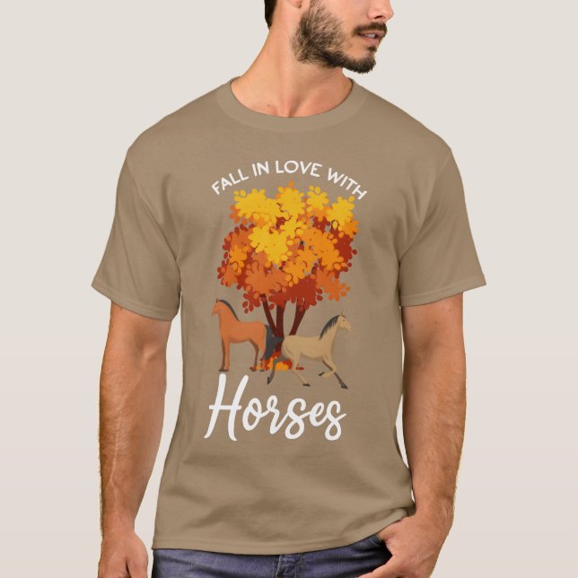 Horse Lover Womens Fall Season-vänner T Shirt (Framsida)