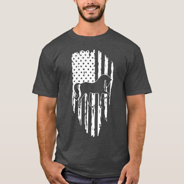 Horse Lovers-Flagga vän T Shirt (Framsida)