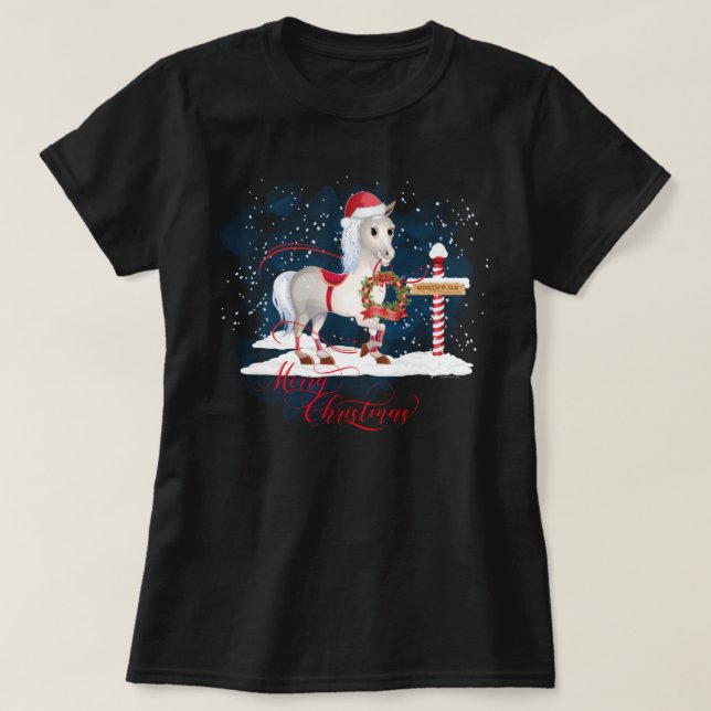 Horse Lovers jul North Pole T Shirt (Design framsida)