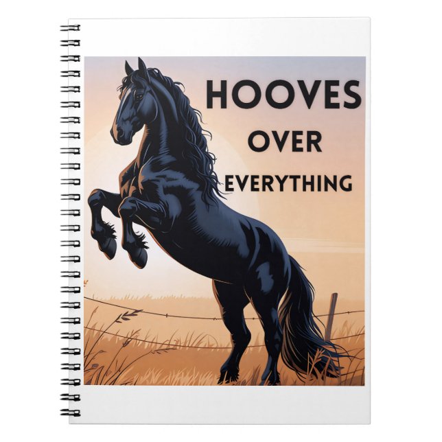 Horse Lovers Notebook  - Hooves Over Everything Anteckningsbok (Framsidan)
