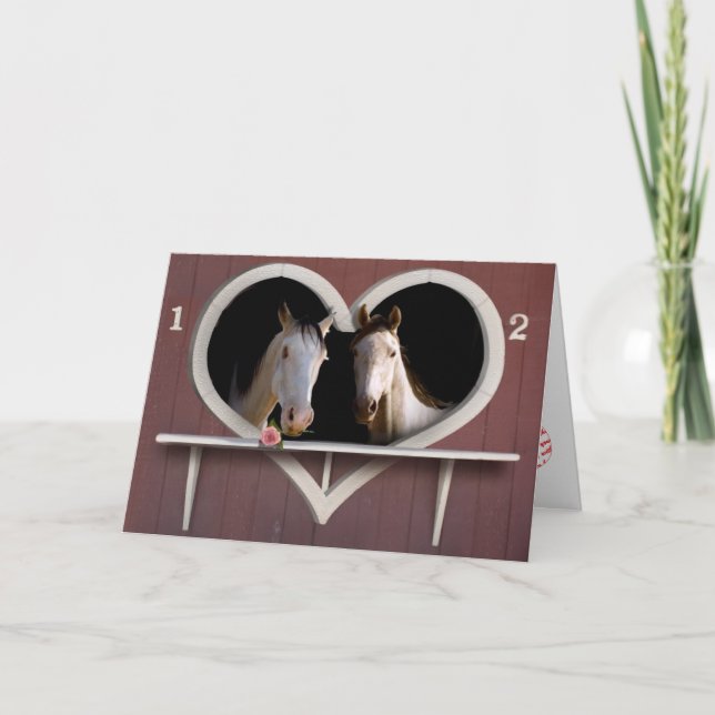 Horse Lovers Valentine Photo Card Helgkort (Framsida)