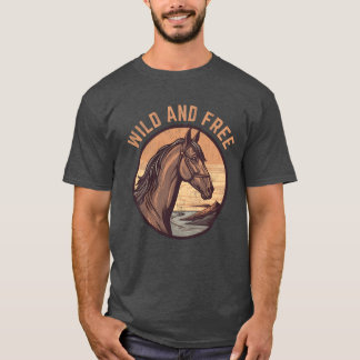 Horse Lovers Vild och Free Boy T Shirt